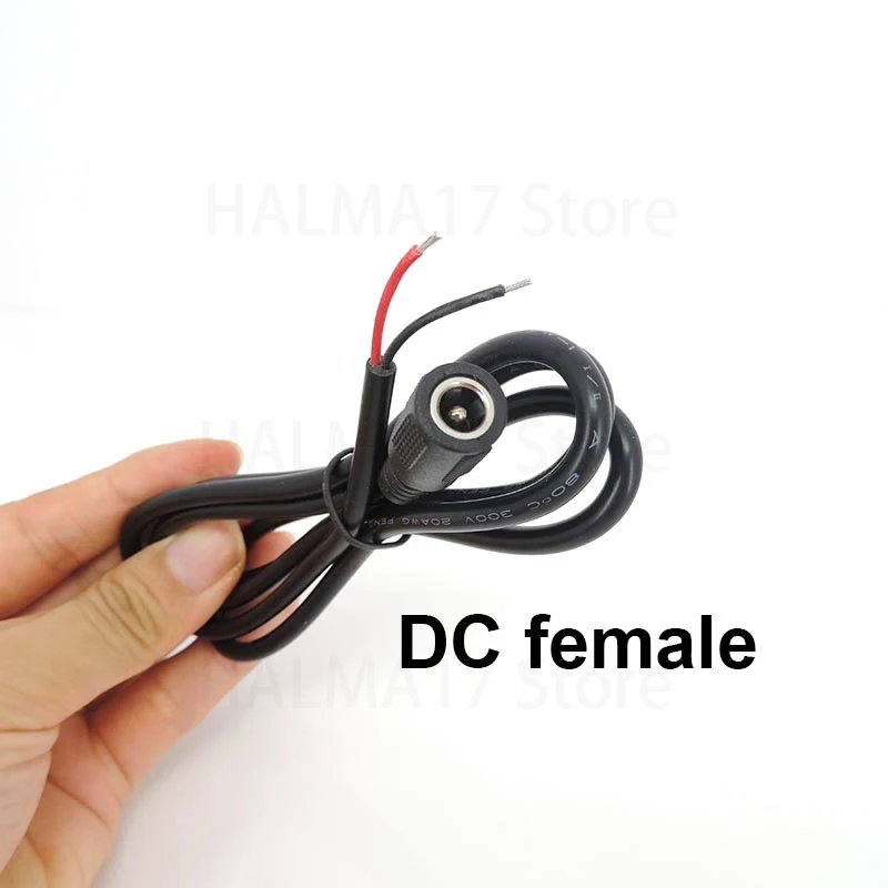 5.5mm x 2.1mm DC male to female male Extension Cable 1m Jack Plug Connector Wires For CCTV AC Power Adapter J17