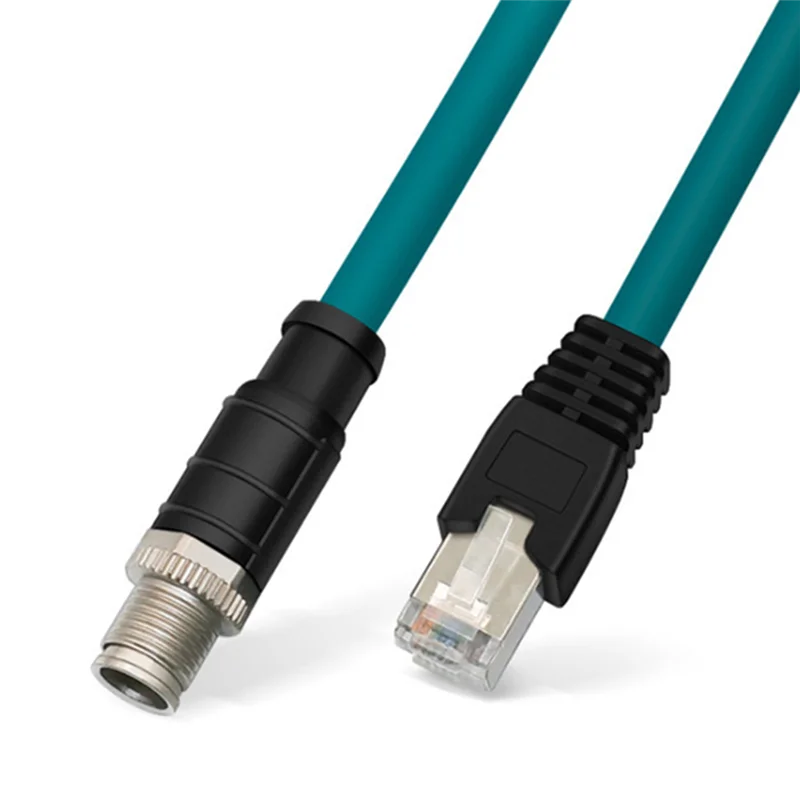 

ABSQ-M12 Разъем сетевого кабеля X-типа, 1 метр, 8-контактный разъем для RJ45 «папа» X Авиационная вилка, датчик промышленной камеры, линия перетаскивания цепи