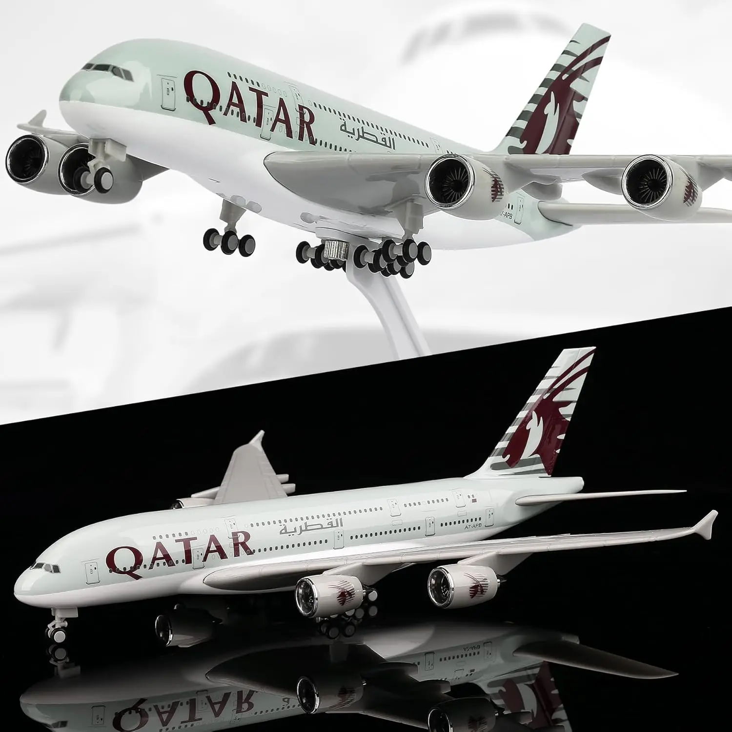 

Model Airplane Toy 30cm Qatar A380 Plane Model Desk Accessories Aircraft Model Diecast Resin Planes Collect Room Decor