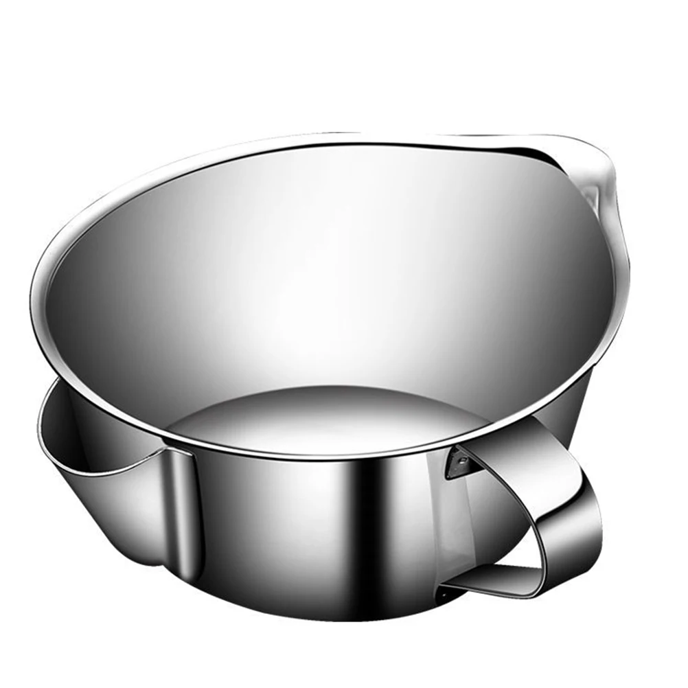 

Stainless Steel Separator Oil Strainer Cup Grease Filter Bowl Soup Fat Strainer Cup Kitchen Gadget Healthy Cooking