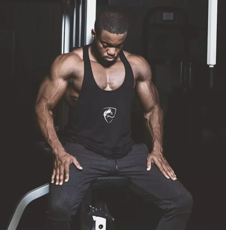 

Men's Vest Summer Gymnastics Fitness Muscle Rope Oblique Vest, Elastic Breathable Muscle Clothing Sports Bodybuilding Tight Vest