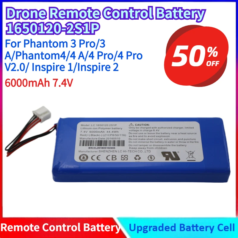 

New 6000mAh 7.4V Drone Remote Control Battery for Phantom 3 Pro/3 A/Phantom4/4 A/4 Pro/4 Pro V2.0/ Inspire 1/Inspire 2