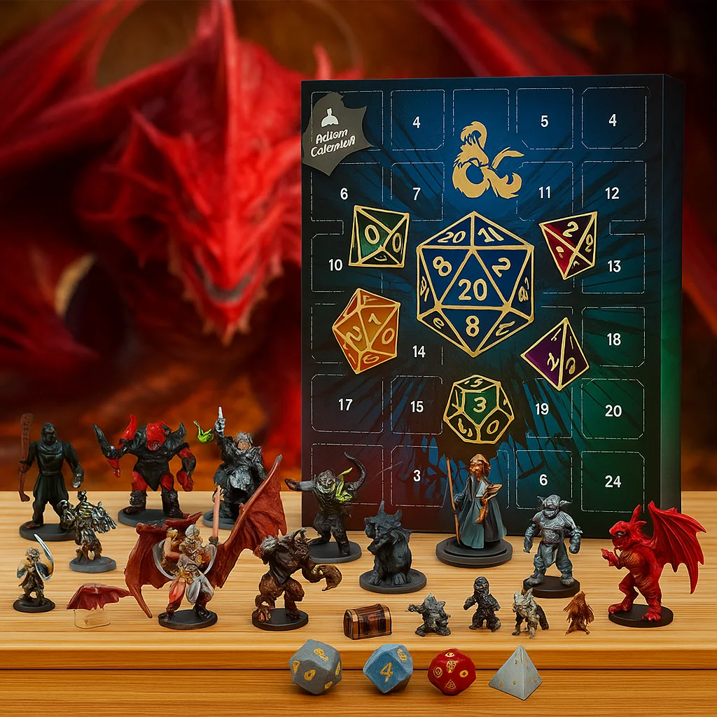 عيد الميلاد تقويم القدوم 24 يوما الخيال صندوق أعمى عطلة هدية مجموعة مع النرد شخصيات صغيرة RPG تحصيل اللعب لمحبي اللعبة