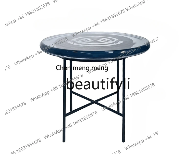 

Light luxury suspended acrylic coffee table water ripple design small apartment living room bedroom dual-purpose side table H