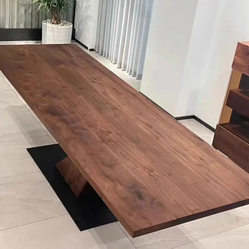 Nordic solid wood dining table, wabi family large board dining table, simple and modern