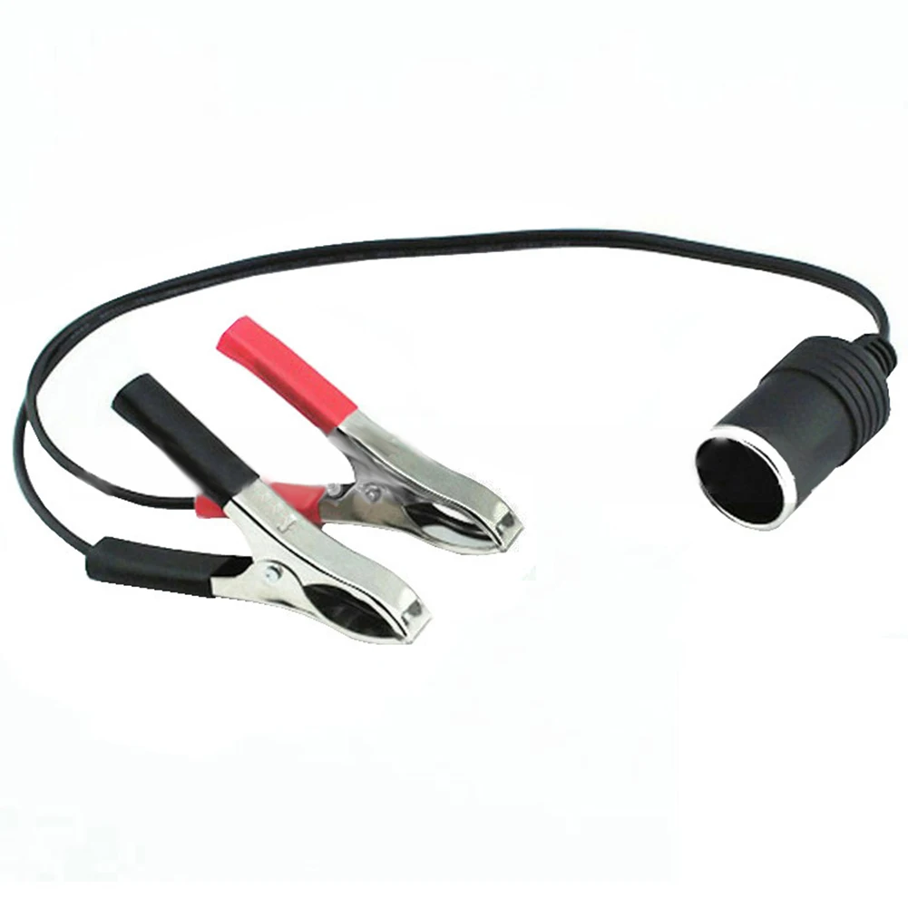 12V or 24V DC Adapter with For Alligator Clip Leads for Connecting Portable Equipment to Vehicle Battery via Socket Interface