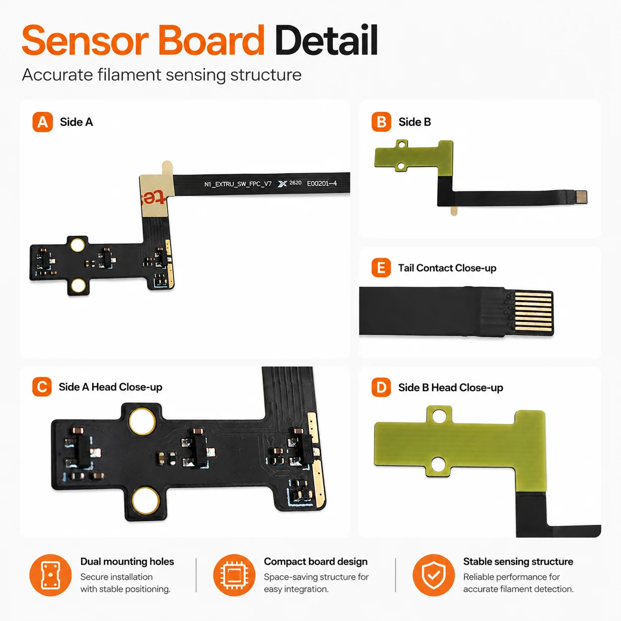 Replacement Feed Hall Board Filament Sensor with Ribbon FPC Cable Compatible with Bambu Lab A1 A1 Mini 3D Printer