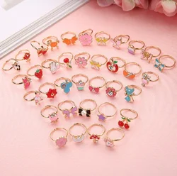 New Unicorn Korean Children's Jewelry Alloy Ring Cartoon Cute Children's Ring Cute Beautiful Mix Adjustable