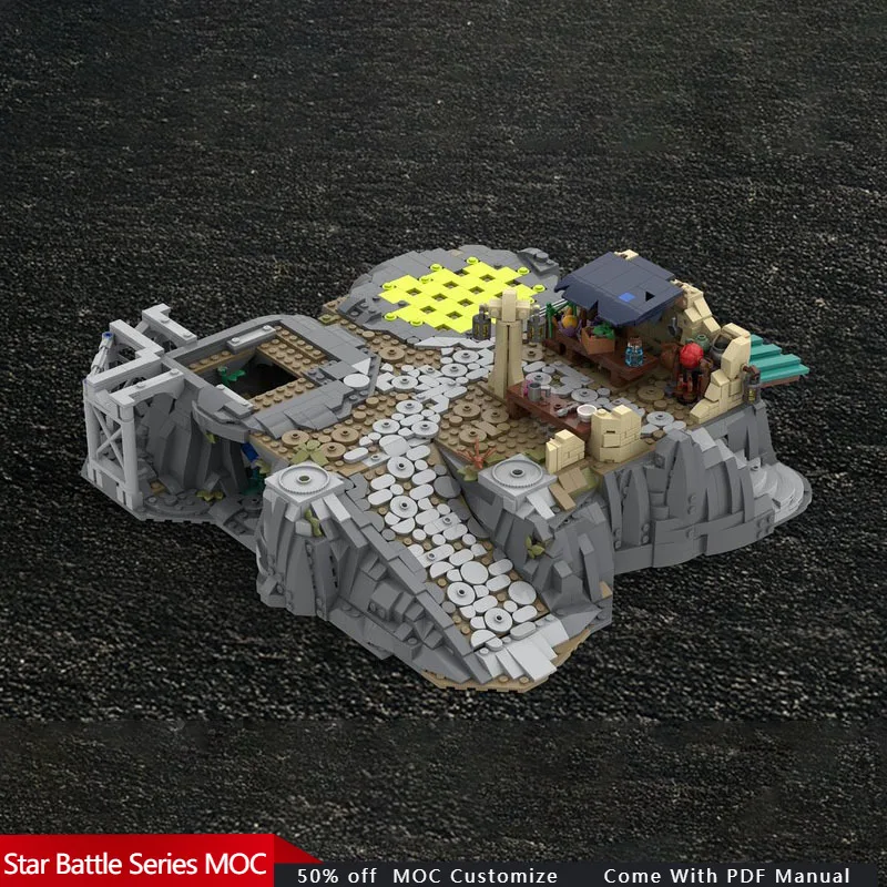 

2279 шт. космическая война Outpost Rocky Platform MOC, модульный строительный блок, дизайн кирпича, простая модель, сделай сам, праздничные игрушки, подарки