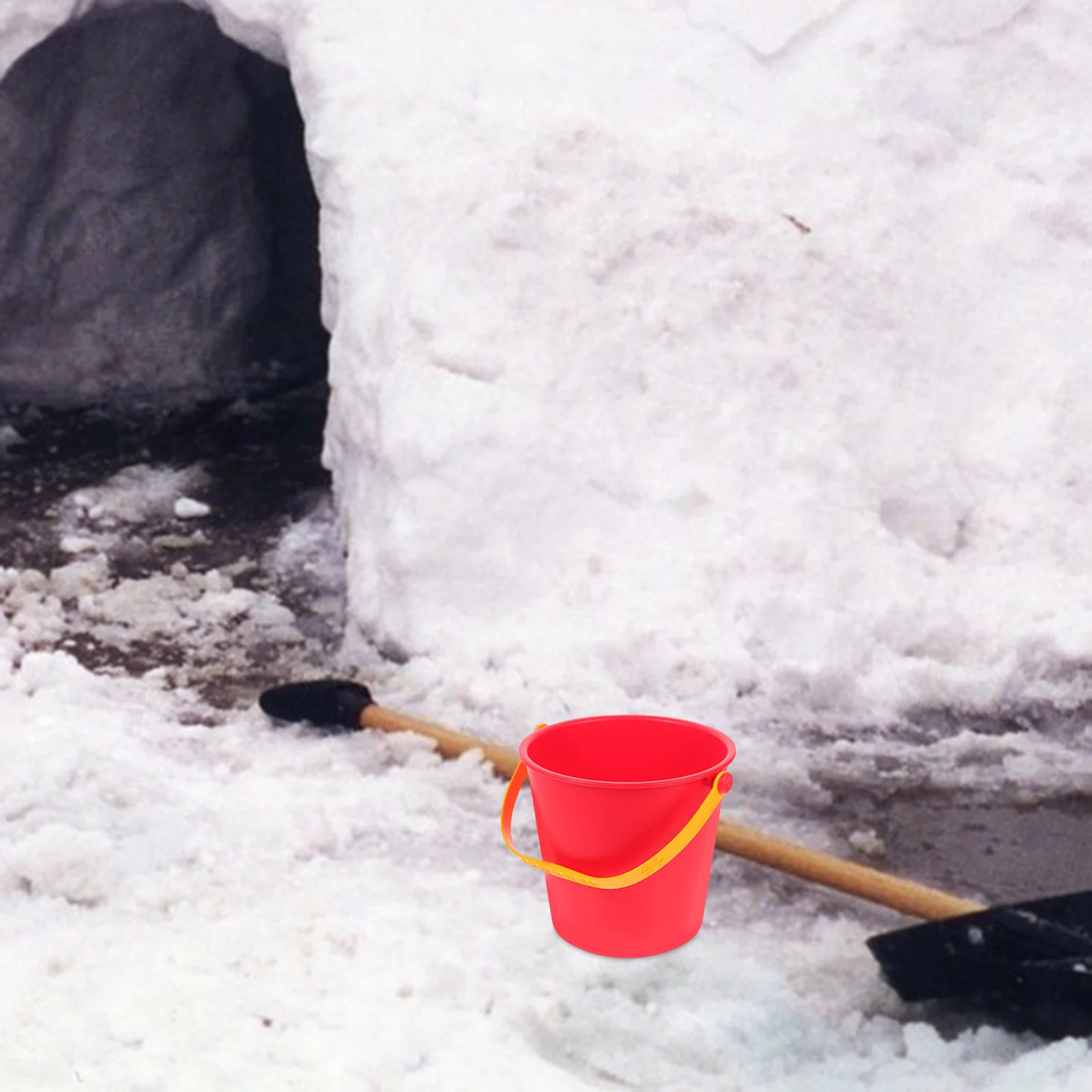 دلو ثلج محمول خفيف الوزن، متعدد الاستخدامات، دلو رمل بلاستيكي خارجي، حاوية أنشطة للأطفال كبيرة الحجم