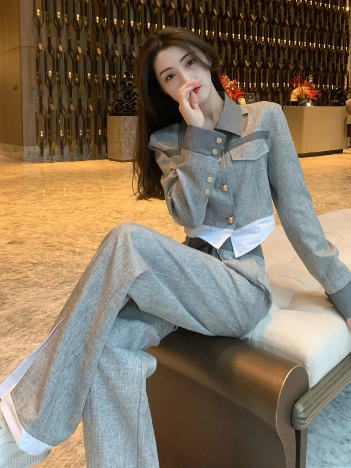 

High-End Original Small Fragrance Style Women's Casual Two-Piece Set Autumn 2024 Fashionable Elegant Leisure Ensemble