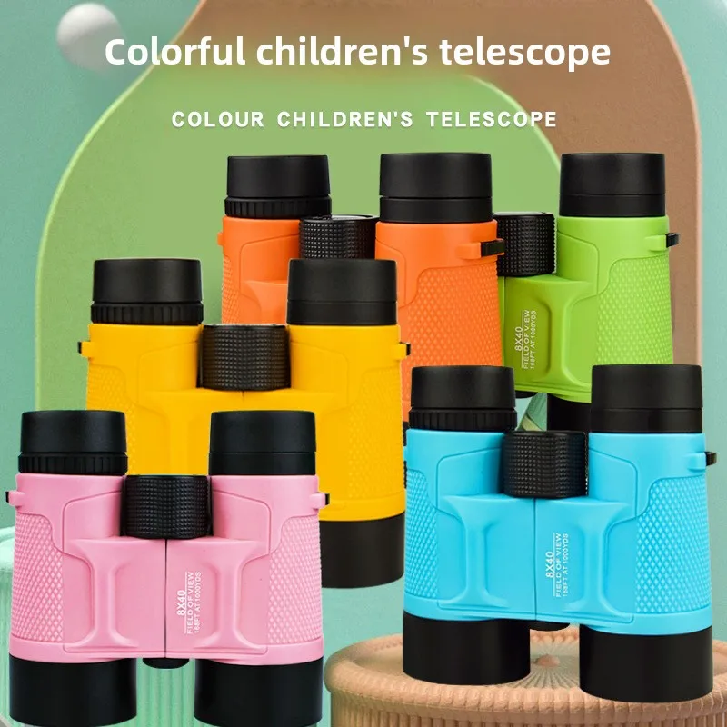 New 8 × 40 Binoculars High Definition Multicolor Children's Portable All-optical Straight Telescope