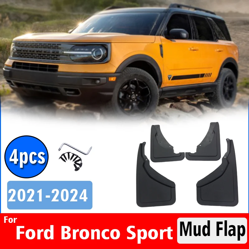 

2021 2022 2023 2024 FOR FORD BRONCO SPORT Mud Flap Guards Splash Mudflaps Car Accessories Mudguard Fender Front Rear 4pcs