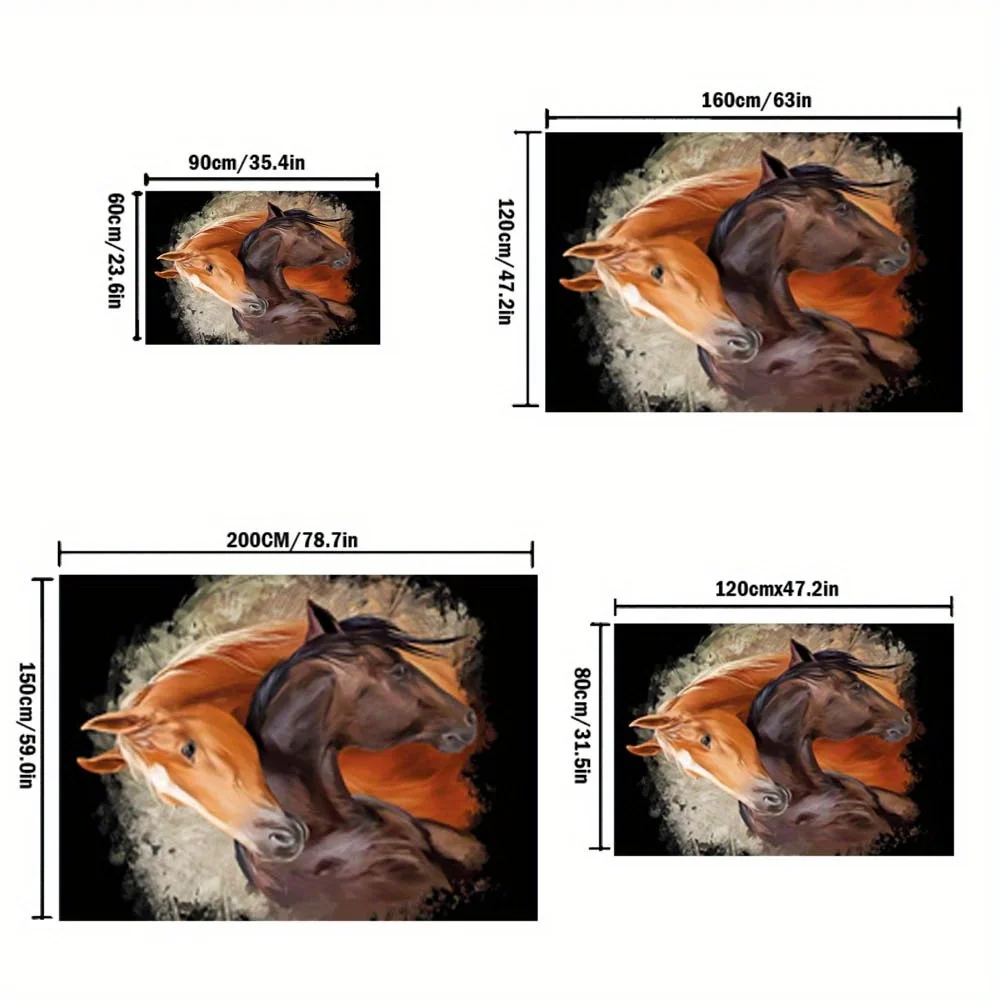 VIKAMA سجادة على شكل خيولين لغرفة النوم، غرفة المعيشة، الدراسة، ممسحة ديكور للمدخل، سجادة أرضية ناعمة ومريحة لديكور المنزل #6