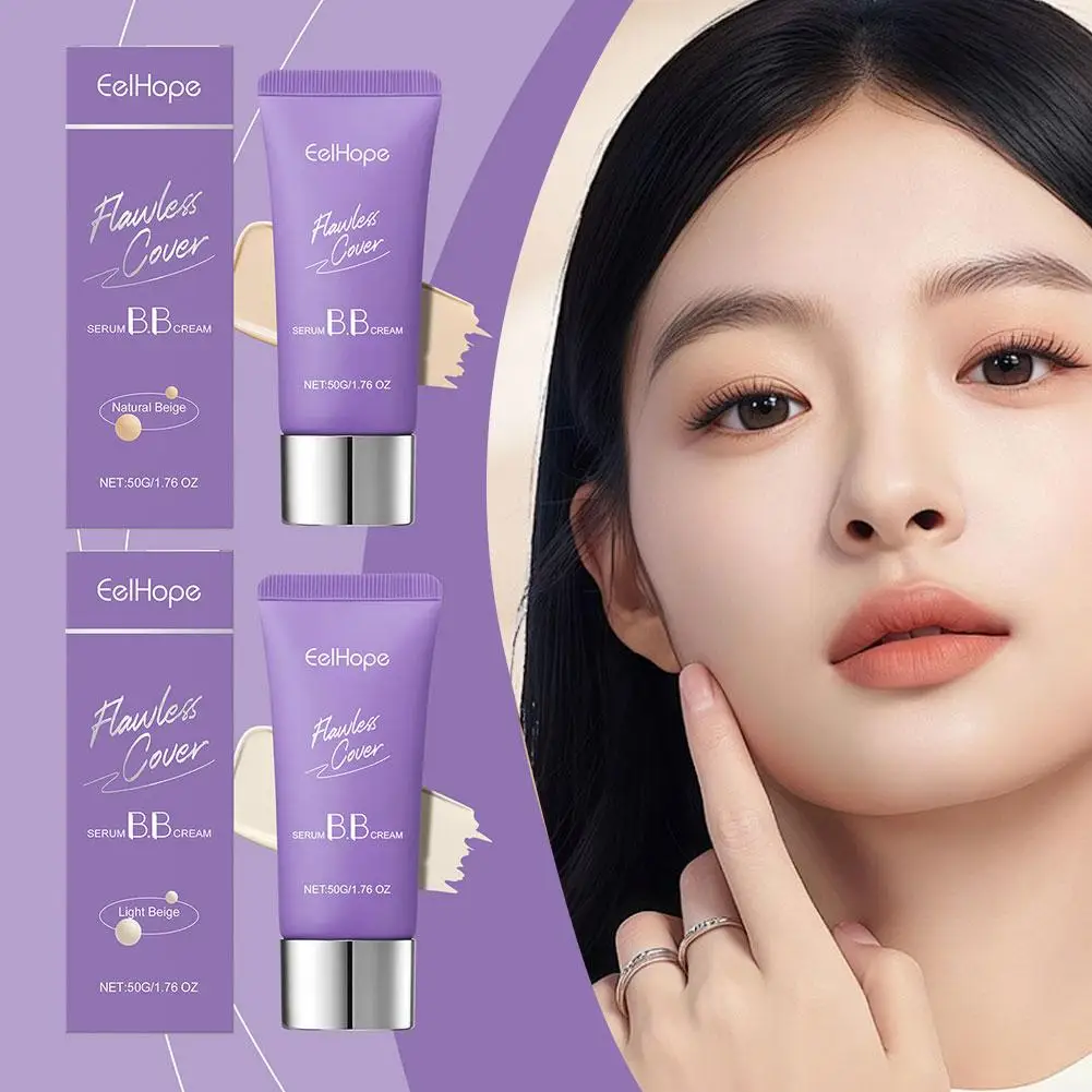 Base BB Cream de alta cobertura corretora de tez à prova d'água à prova de suor base líquida fosca maquiagem