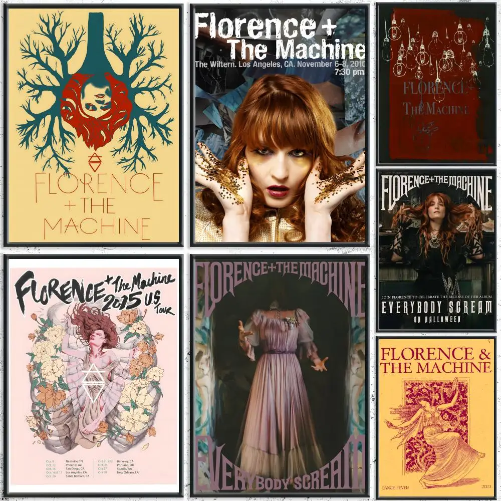 Popular Band Florence and the Machine Poster HD Waterproof Self-Adhesive Wall Art – Multi-Scene Use, Top Gift Pick