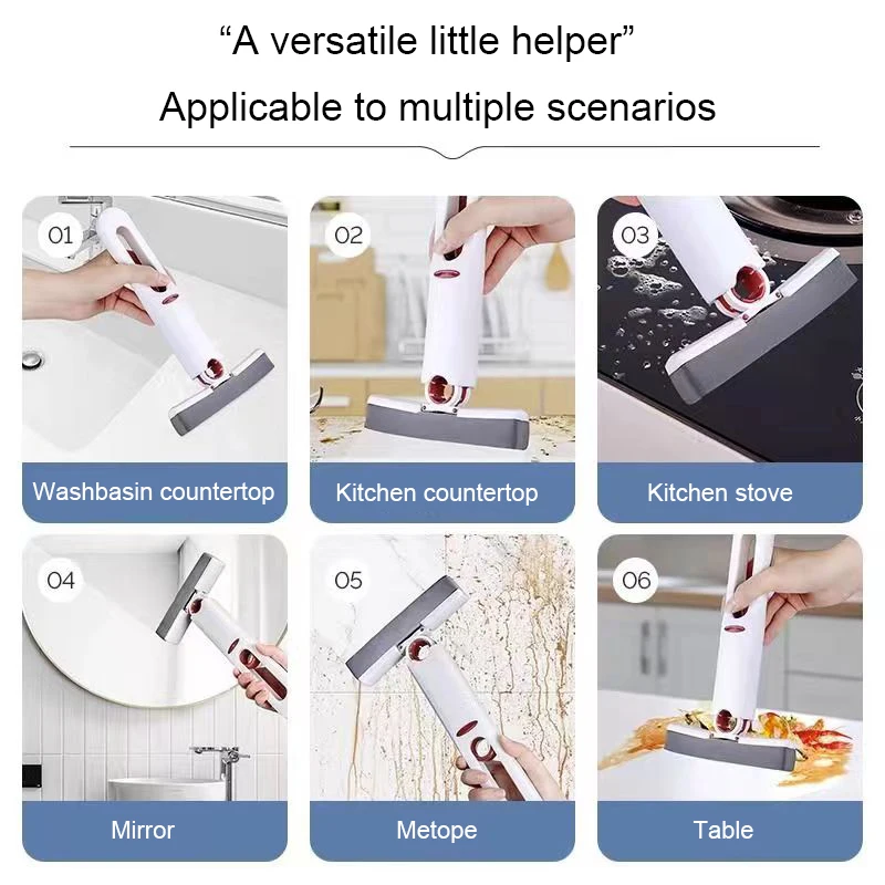 Cleaning Supplies Mini Squeeze Mop Home Kitchen Car Cleaning Mop Desk Cleaner Glass Sponge Cleaning Mop Household Cleaning Tools