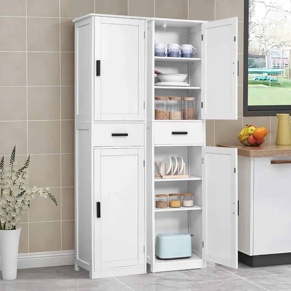 67“ Tall Bathroom Cabinet, Storage Cabinet with 4 Shelves & 2 Doors, Narrow Storage Cabinet for Bathroom, Living Room