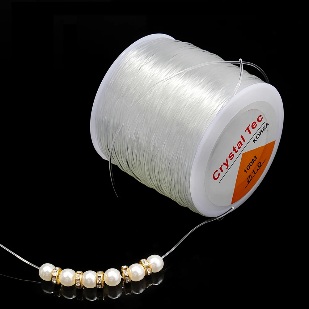 1 Roll Round Transparent Fish Wire Elastic Wire Crystal Line DIY Beaded Elastic Rope Jewelry Accessories Wholesale