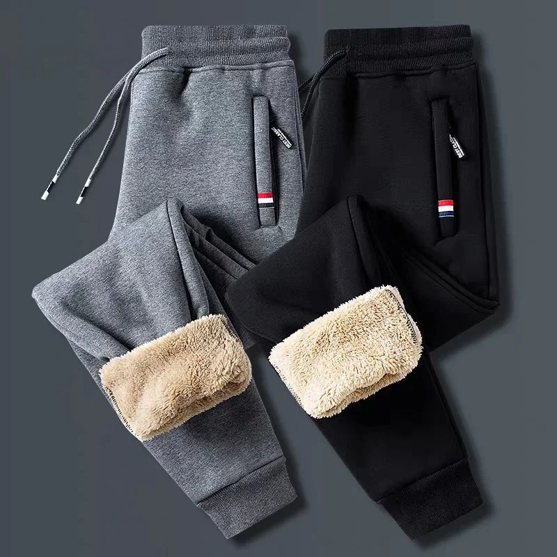 Winter Brand Warm Thicken Sports Pants Men New Lambswool Plus Size Fashion Joggers Casual Pants Men High Quality Cotton Trousers