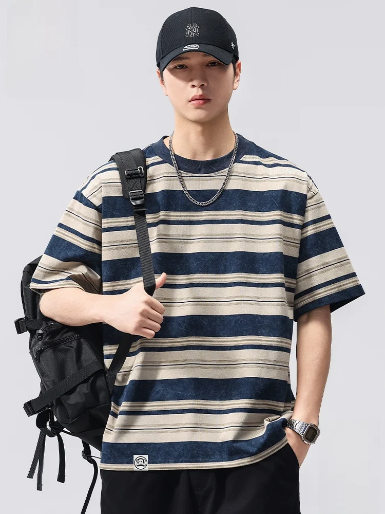 

Футболка Paul Frank Large-Mouth Monkey Stripe с коротким рукавом, мужская, летняя, новая, свободного кроя, в японском стиле, дышащая