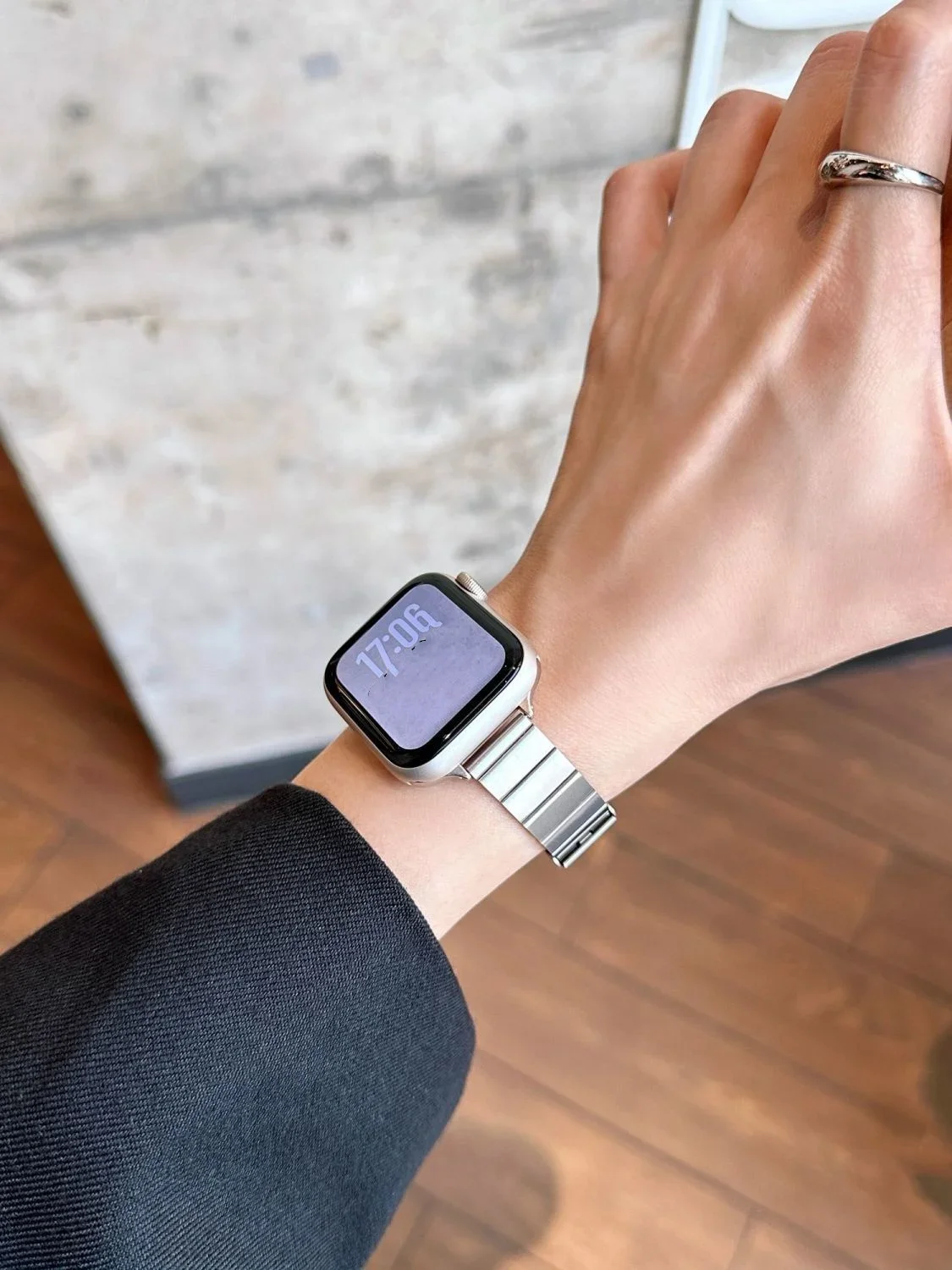 لطيفة الخيزران المشتركة سوار وصلة معدنية ل سوار ساعة يد آبل سلسلة 8/7/6/10/9 40 مللي متر 41 مللي متر 38 مللي متر 42 مللي متر 44 مللي متر 45 مللي متر 46 مللي متر حزام