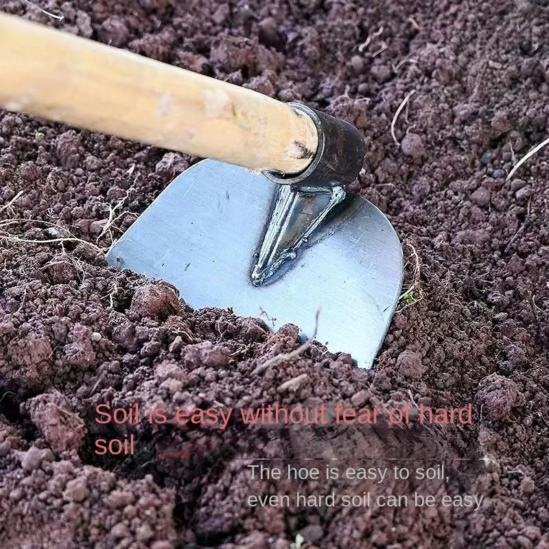 Imagem -05 - Todo o Aço Enxada Agrícola Ferramentas Agrícolas Espessadas Solo de Escavação ao ar Livre Plantio de Legumes Novo 22cm