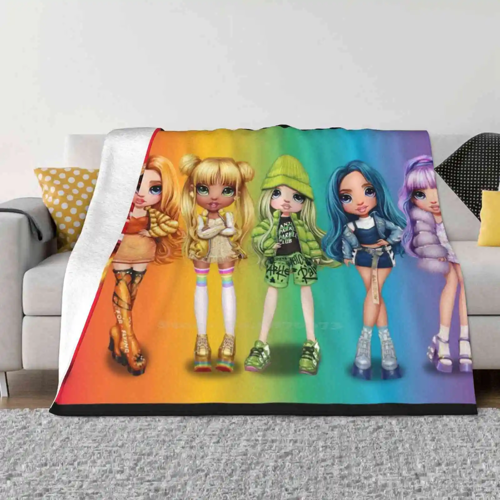 Rainbow High Super Warm Soft Blankets Throw On Sofa/Bed/Travel Dolls Rainbow High Doll Collectors Doll Community