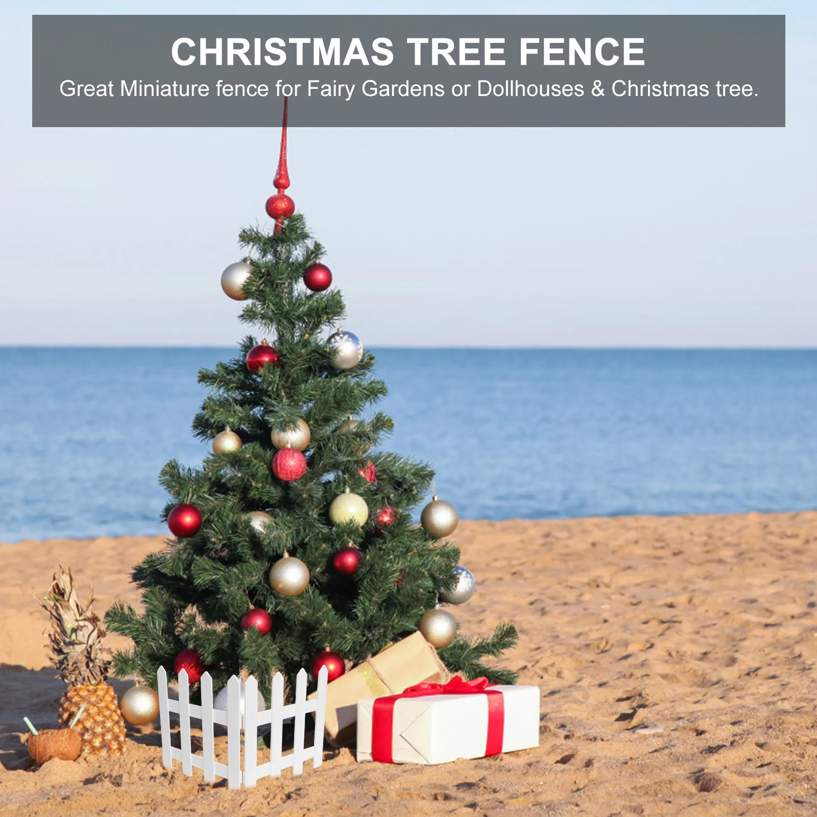 

1.2M Wooden Fence Outdoor Decoration Miniature Fence For Christmas Tree Wedding Christmas Decorations Party White