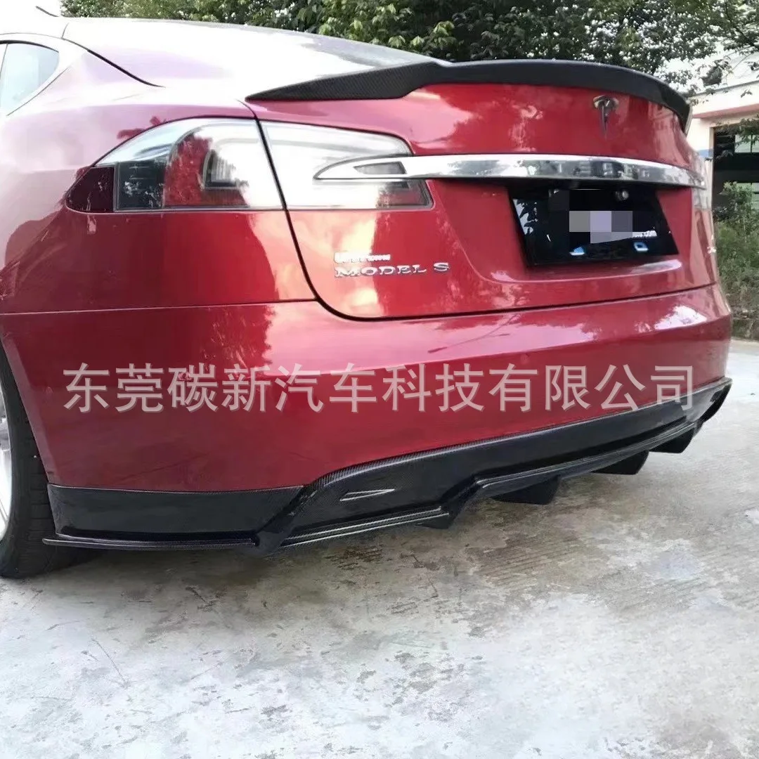 Suitable for Tesla S modified RZ rear lip Model S carbon fiber rear lip rear spoiler small surround