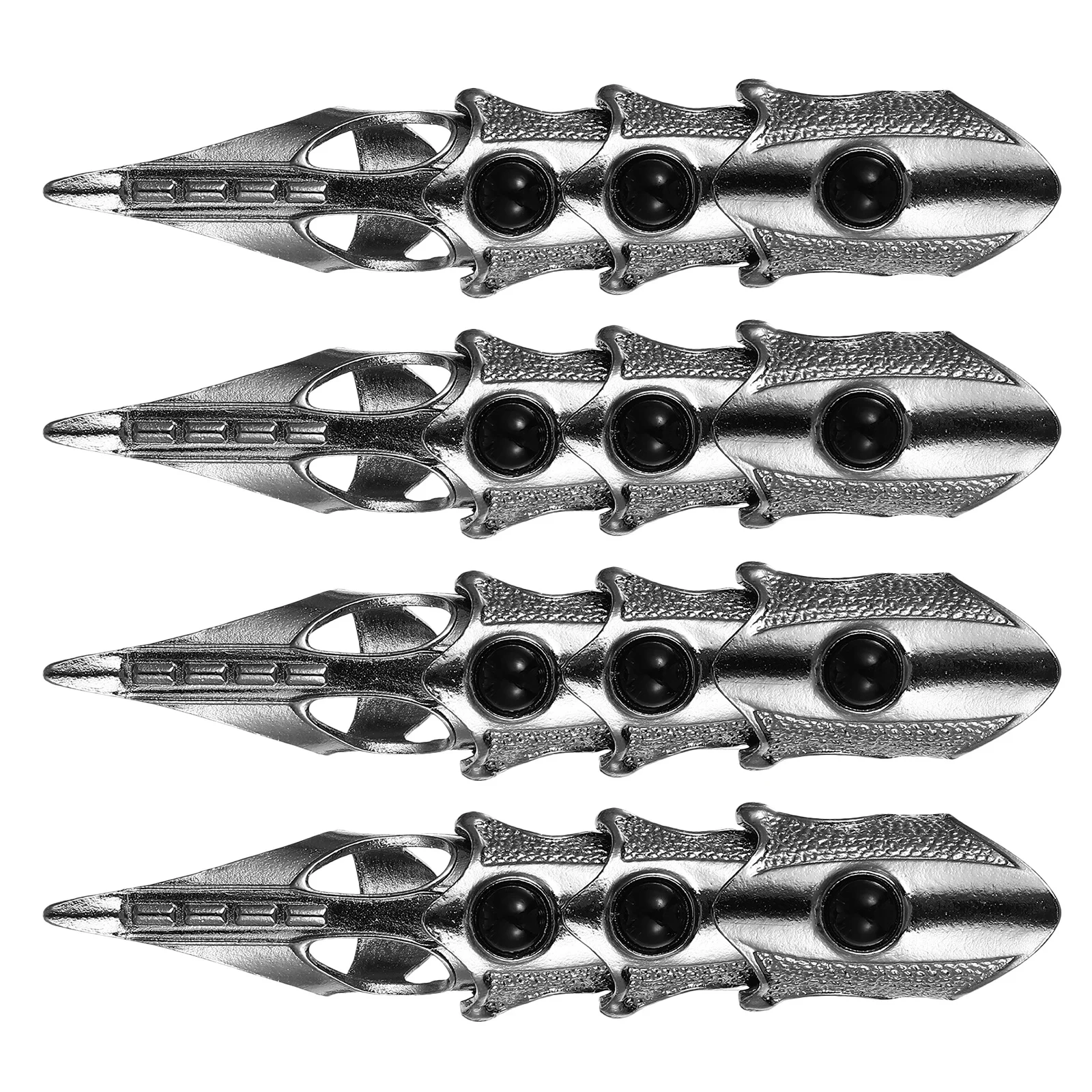 

4pcs Long Finger Ring Vintage Punk Claw Joint Metal Ring For Halloween Cosplay Men Women Articulated Hinged Gothic Jewelry