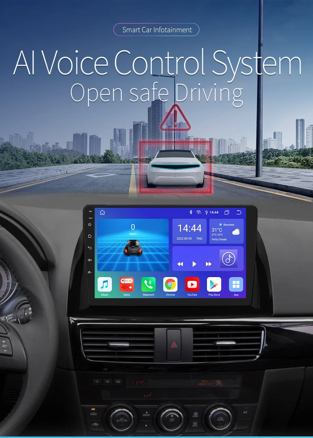 10,1" Hizpo 2Din Android13 Autoradio für Mazda CX-5 2012 - 2015 DSP RDS GPS Navigation BT 4G Android Auto CarPlay 360 ° CAM – Detail 2