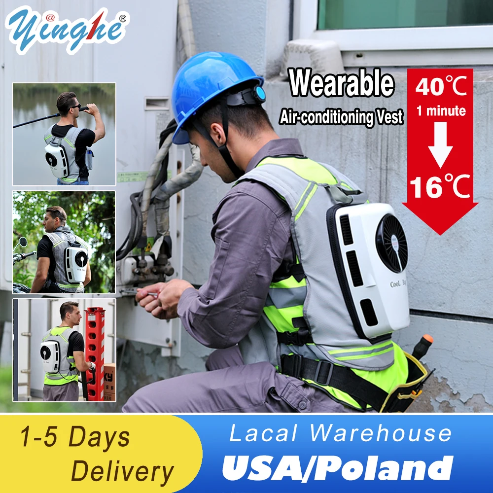 Summer Air-Conditioning Vest Women's Men's Vest Camping Rechargeable Air Conditioning Clothes Cooling Vest For Climbing Fishing 