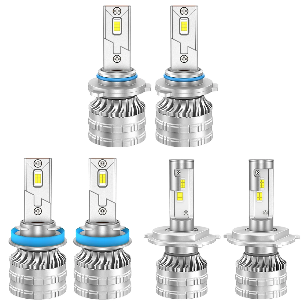 2Pcs LED Fog Light 6000K 9005/H11/H4 Fog Lamp Bulb 3100LM Super Bright IP68 Waterproof DC 10-32V with 12000RPM Cooling Fan