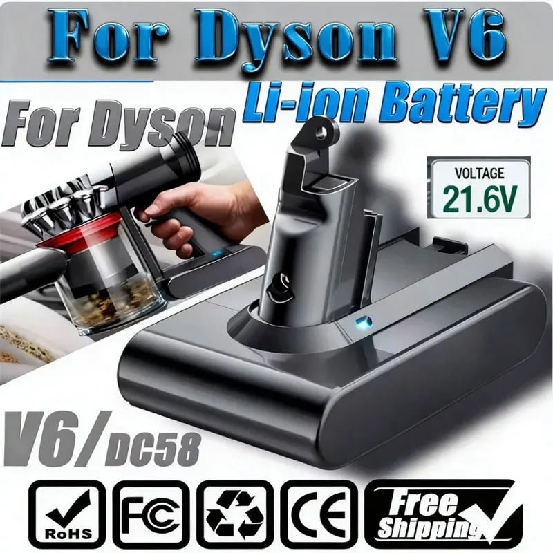 Batterie de remplacement 9800mAh pour aspirateur Dyson V6, pour Dyson DC58 DC59 DC62 SV03 SV05 SV09, outils électriques sans fil