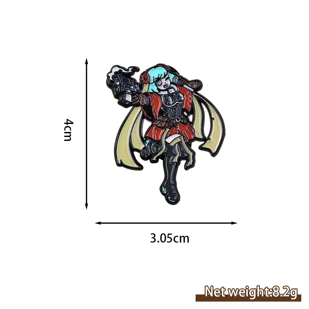 Blue Twin Ponytail Girl Enamel Pin Virtual Singer & Sci-Fi Game Mashup Badge Empire Game Jewelry Fan
