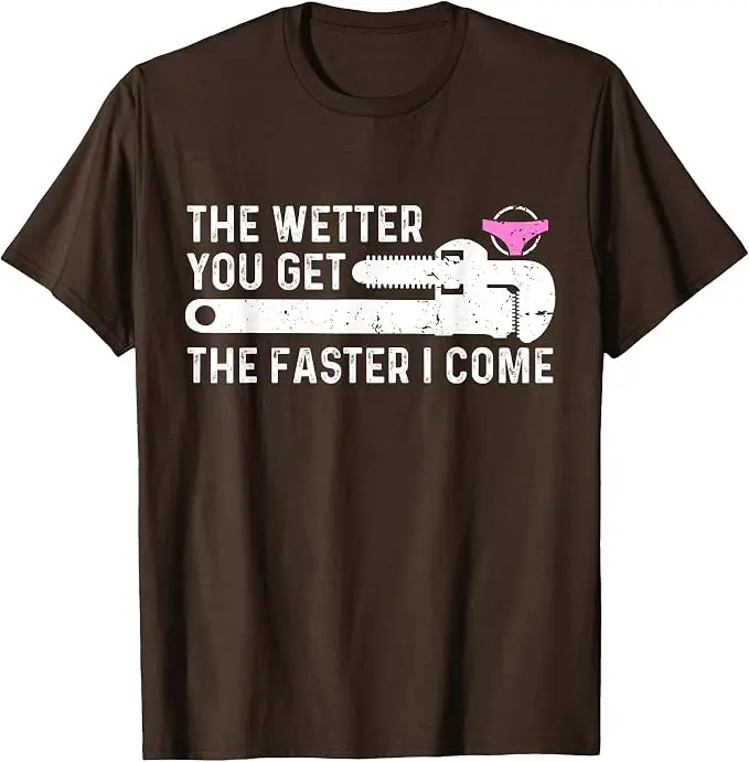 Das Wetter, das du bekommst, lustiges Klempner-T-Shirt, professionelles Klempner-T-Shirt, Y2k Herrenmode, Running Joke Saying Tee, Persönlichkeits-Oberteil mit Schriftzug – Detail 5