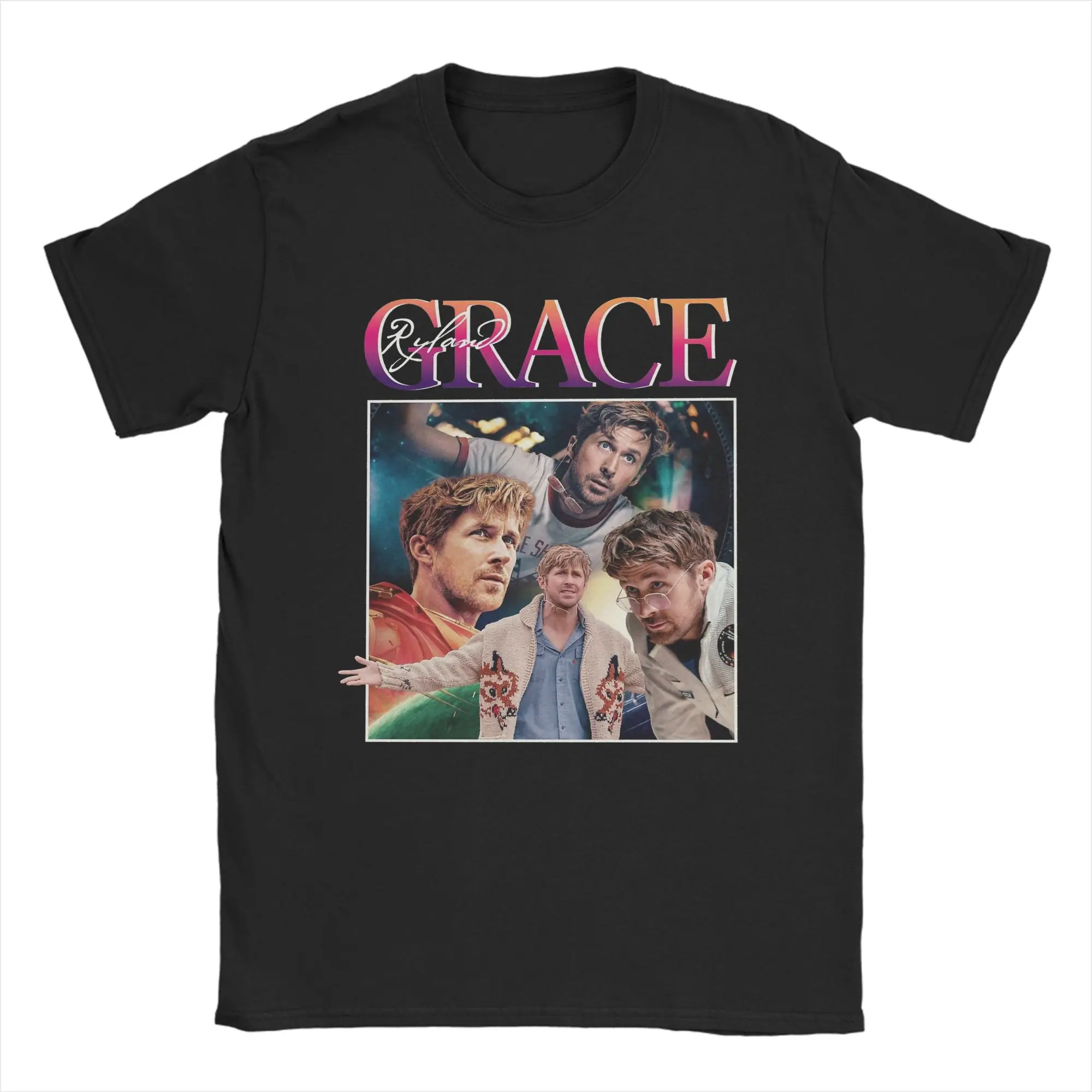 Men's Grace Project Hail Mary T Shirts  100% Cotton Tops Novelty Short Sleeve Crewneck Tees Big Size T-Shirts