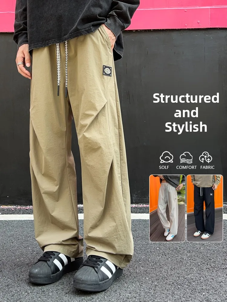 

Мужские повседневные брюки в американском стиле для активного отдыха, ветрозащитные, водонепроницаемые, прямые, свободного кроя, с эластичным поясом...