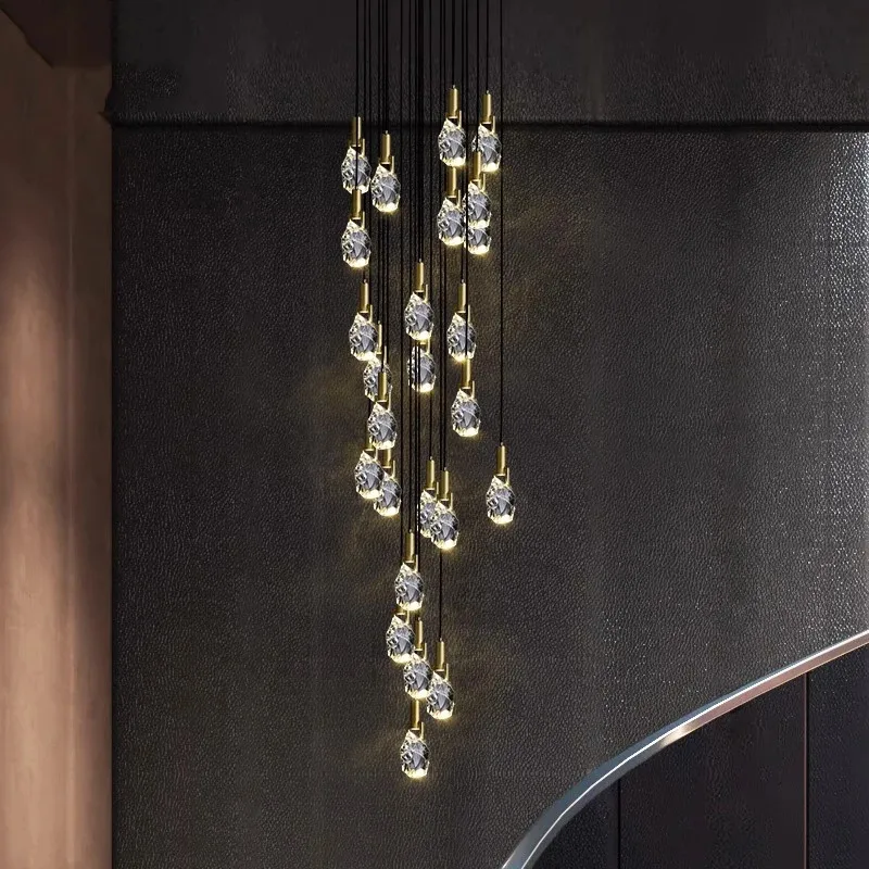 2026 ديكور المنزل الحديث أدى أضواء قلادة ضوء مصابيح للدرج الثريات لغرفة المعيشة شنقا ضوء الإضاءة الداخلية