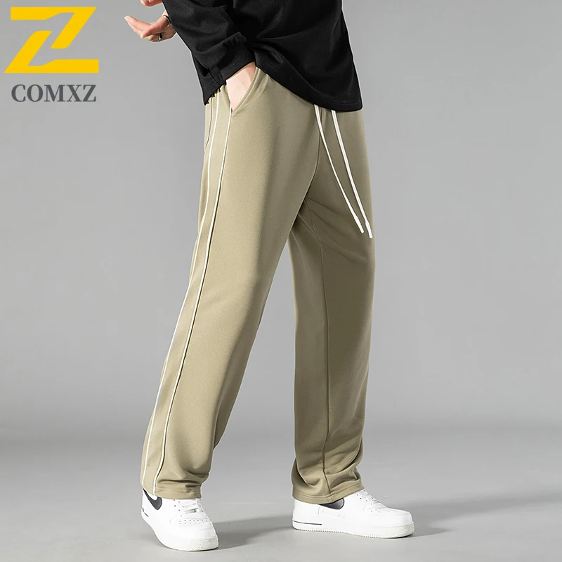  بنطال مستقيم واسع الساق للرجال على الطراز الكوري بنطال فضفاض عالي الخصر لربيع الخريف ملابس غير رسمية مريحة قابلة للتمدد 2025 #6
