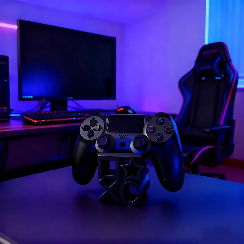 حامل عرض وحدة التحكم في الألعاب، قاعدة حامل وحدة التحكم على الموضة، أرفف زخرفية رائعة لسطح المكتب لجهاز PS4 PS5