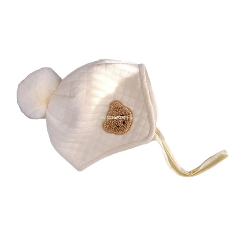 Lovely Bear Ear Protections Hat Warm and Cosy Baby Fetal Caps for 0 to 9 Month