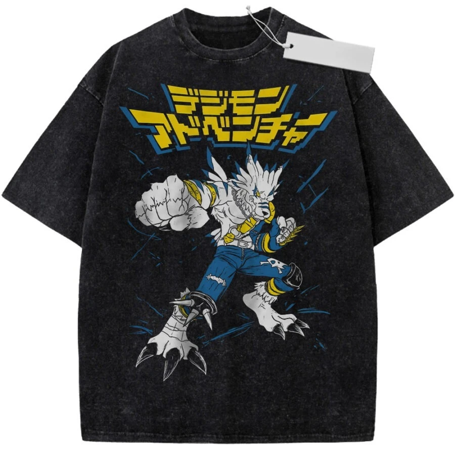 Unisex Washed Black Vintage T-shirt One Piece Rocks Pirates High-quality Fabric for Home Leisure Travel Shopping view 4