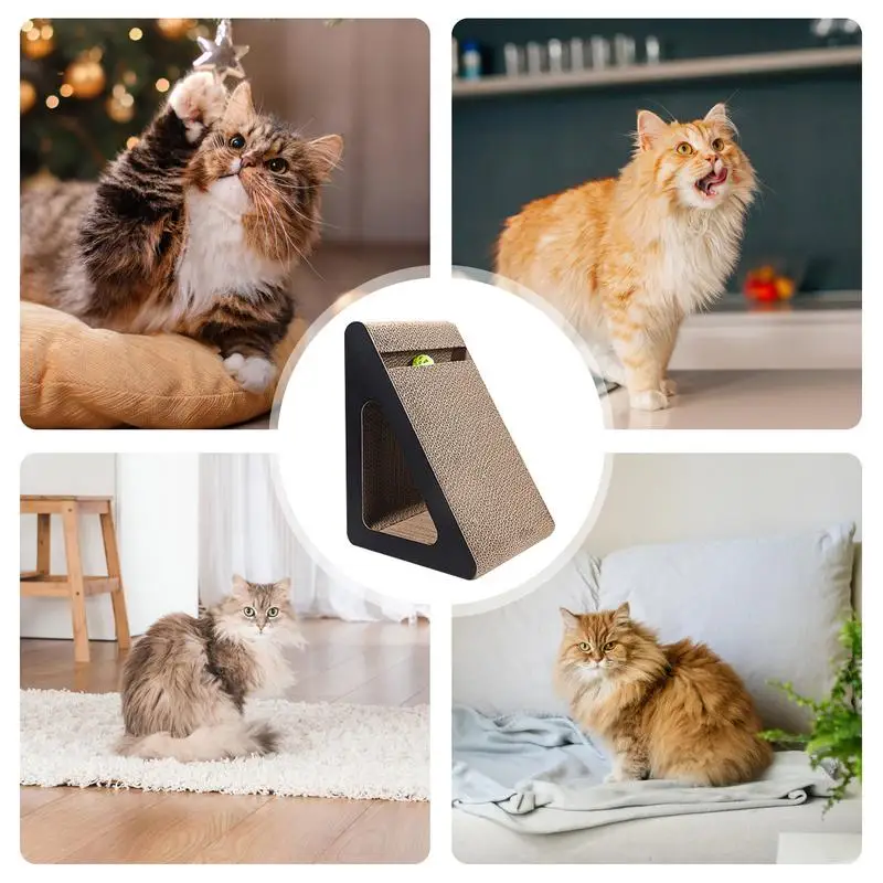 Cat Scratching Cardboard Triangular Pet Cat Scratching Posts Wear-resistant Cat Scratch Pad Claw Grinding Posts Interactive