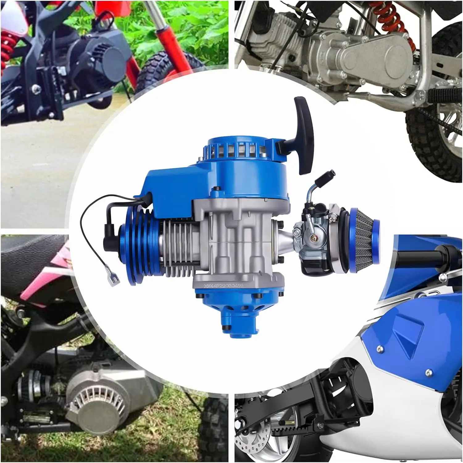 

2-Stroke 49cc Engine Motor Racing Bike Pocket Motor 6 tooth 25h for Engine Motorized Bicycle Air-Cooled Single Cylinder