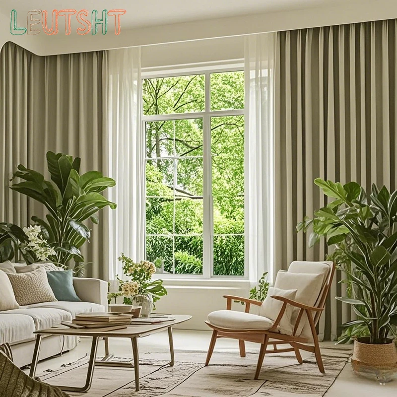 Thermal Insulated Blackout Curtains for Bedroom Window Drapes for Living Room Darkening Blinds 80% Blackout Custom Made