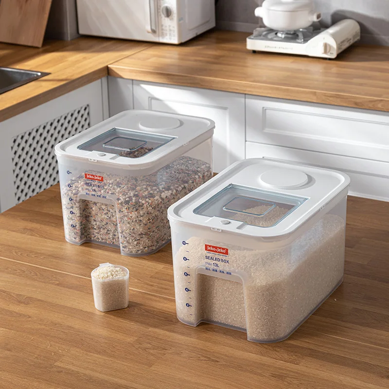 New Grain Storage Bucket Insect Proof Moisture Proof Metering Storage Box Kitchen Plastic Grain Sealed Rice Bucket
