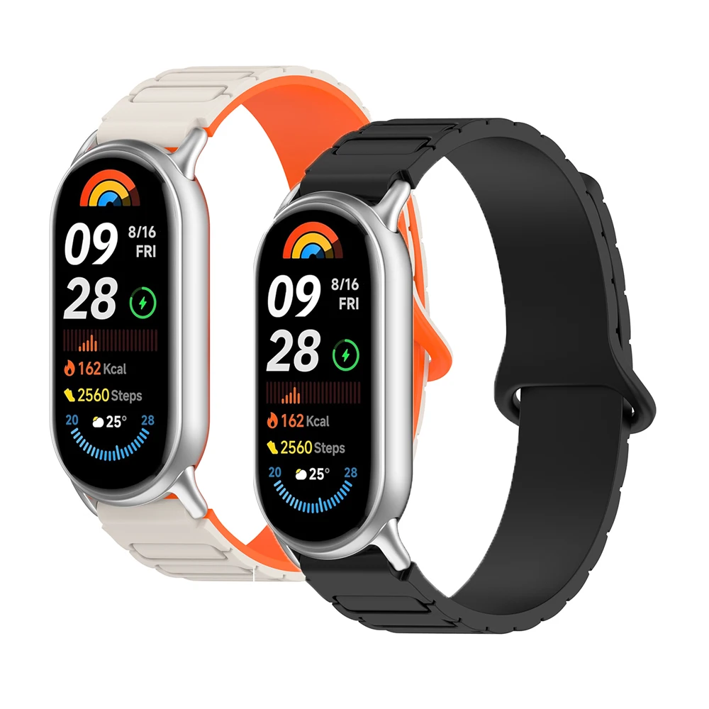 【セール中】Xiaomi Mi Band 10/9/8/9用 マグネット式バンド メンズ レディース スポーツ シリコン製リストバンド 交換用ストラップ