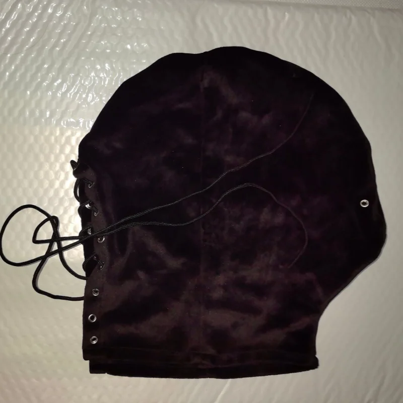 Open Nose Head Cover Unisex Cosplay Head Hood Thicken Handmade Full Face Cap Hat Blindfold Breathable Single-Sided Flannel